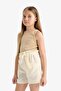 Paperbag Shorts with Pockets for Girls C0266A824Sm - 4