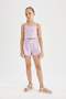 Girls' 2-Piece Set Printed Thin Strap Tank Top Shorts D0066A824Hs