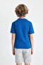 Boys' Crew Neck Printed Short-Sleeved T-Shirt C3306A824SM - 6