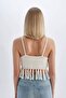 Fitted Crochet Tasseled Halter Neck Tank Top C9018Ax24Sm - 6