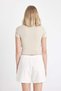 Fitted Crew Neck Printed Rib Short Sleeve T-Shirt D1985Ax24Smbg737 - 7