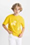 Boys Oversize Fit Crew Neck Printed Short Sleeve T-Shirt C5000A824Hs - 3