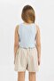 Girl's Crew Neck Floral Singlet C6629A824Hs - 5
