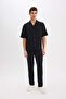 Relax Fit Polo Neck Cotton Short Sleeve Shirt C7578Ax24Sm - 4