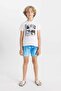 Boys' 2-Piece Set Crew Neck Printed Short Sleeve T-Shirt Sea Shorts C3150A824Hs
