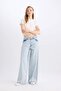 Palazzo High Waist Long Jean Washed Pants D0847Ax24Sm - 3