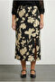 Plus Size Wrinkled Fabric Slit Detailed Elastic Waist Skirt 303769 - 2
