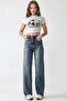 Mid-Waist Straight Leg Denim Trousers - 4