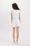 Paperbag High Waist Wide Leg Poplin Shorts C9234Ax24Sm - 5