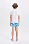 Boy's 2-Piece Set Printed Short Sleeve T-Shirt Swim Shorts C4531A824Hs - 7