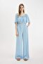 High Waist Wide Leg Crinkle Viscose Trousers - Z5705Az24Sm