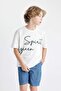 Boys Oversize Fit Crew Neck Embroidery Short Sleeve T-Shirt C5084A824Hs - 4