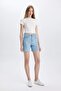 High Waist Leg Tip Cutout Jean Shorts C2454AX24HS