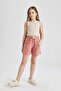 100% Cotton Pocket Woven Shorts for Girls Z8803A624Hs - 2