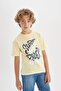 Boy's Crew Neck Printed Short Sleeve T-Shirt C4662A824Sm - 4