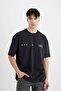 Oversize Fit Crew Neck Back Printed Short Sleeve T-shirt C7161AX24SM - 6