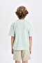 Oversize Wide Fit Crew Neck Printed Short Sleeve T-Shirt Boys C5002A824Hs - 6
