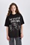 Oversize Crew Neck Printed Short Sleeve T-Shirt C3124Ax24Sm - 3