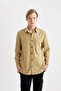 100% Cotton Regular Fit Long Sleeve Shirt with Pockets B5587Ax24Sp - 3