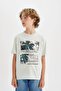 Boy's Crew Neck Printed Short Sleeve T-Shirt C3329A824Sm - 3