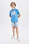 Crew Neck Printed Short Sleeve T-Shirt Boys' C4657A824Hs - 2