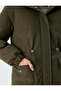 Faux Fur Detailed Hooded Plush Lined Inflatable Coat - 6