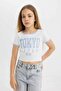 Girls' Crew Neck Printed Short Sleeve T-shirt C2225a8wt34-mm - 3