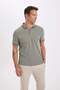 Slim Fit Slim Cut Polo Neck Short-Sleeve Cotton T-Shirt D0033AXNS - 4