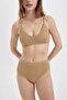 Regular Fit Shiny Fabric High Waist Bikini Bottom-Fall in Love C3180Ax24Sm - 3