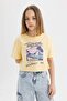 Crew Neck Printed Short Sleeve T-Shirt Girls B5171A824Hs - 3