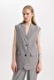 Oversize Wide Fit Sleeveless Blazer Jacket Vest C4429Ax24Sm - 4