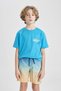 Crew Neck Printed Short Sleeve T-Shirt Boys' C3316A824Sm - 4