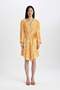Marocain Long Sleeve Midi Dress with Peep Collar Floral Pattern C3386Ax24Sm