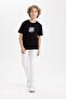 Boy's Short Sleeve Crew Neck T-Shirt - C1938A824SM - 2
