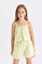 Checkered Paperbag Shorts for Girls C2313A824Sm - 5