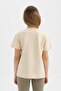 Girl's Crew Neck Printed Short Sleeve T-Shirt C7382A824Sm - 6