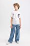 Boy's Crew Neck Printed Short Sleeve T-Shirt C3299A824SM - 2