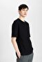 Relax Fit Crew Neck Short Sleeve Black T-Shirt C3701Ax24Sp - 4