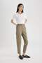 Paperbag Gabardine Trousers High Waist Pocket Basic Straight Standard Leg S2790Az24Sm - 2