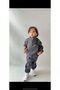 Boys & Girls Alo Embroidered Inside-Embossed Tracksuit (Bottom-Top Set C Bag with Gift) Gray - 3