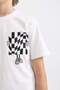 Boy's Crew Neck Printed Short Sleeve T-Shirt C3299A824SM - 5