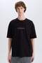 Oversize Wide Fit Crew Neck Back Print Short Sleeve T-Shirt C3631Ax24Sp - 5