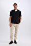 Regular Fit High Collar Half Zipper Modal Blended Heavy Fabric Short Sleeve T-Shirt B6502Ax24Sp - 4