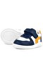 Genuine Leather Anatomical Navy Blue White Baby Sports Shoes - 6