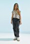 Crew Neck Patterned Short Sleeve Crop T-Shirt Girls C4708A824Sm - 2