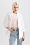 Regular Fit Jacket Collar Basic Plain Blazer Jacket C3215Ax24Sm - 3