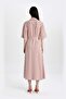 Shirt Collar Striped Belted Linen Short Sleeve Midi Dress C8638AX24SM - 7