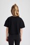 Crew Neck Printed Crop Short Sleeve T-Shirt Girls B7181A824Sm - 5