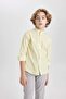 Boy's Stand Collar Basic Plain Long Sleeve Shirt B5982A824Sm - 3