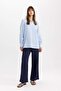 Wide Leg Wide Wide-Leg Stretchy Waisted Basic Plain Muslin Trousers Z3340Az24Sp - 5